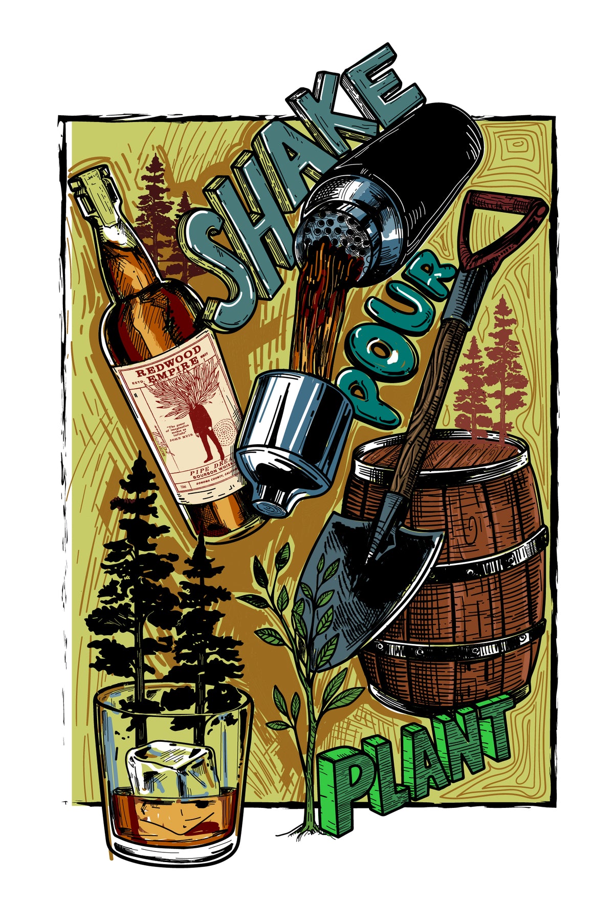 Shake, Pour, & Plant Poster