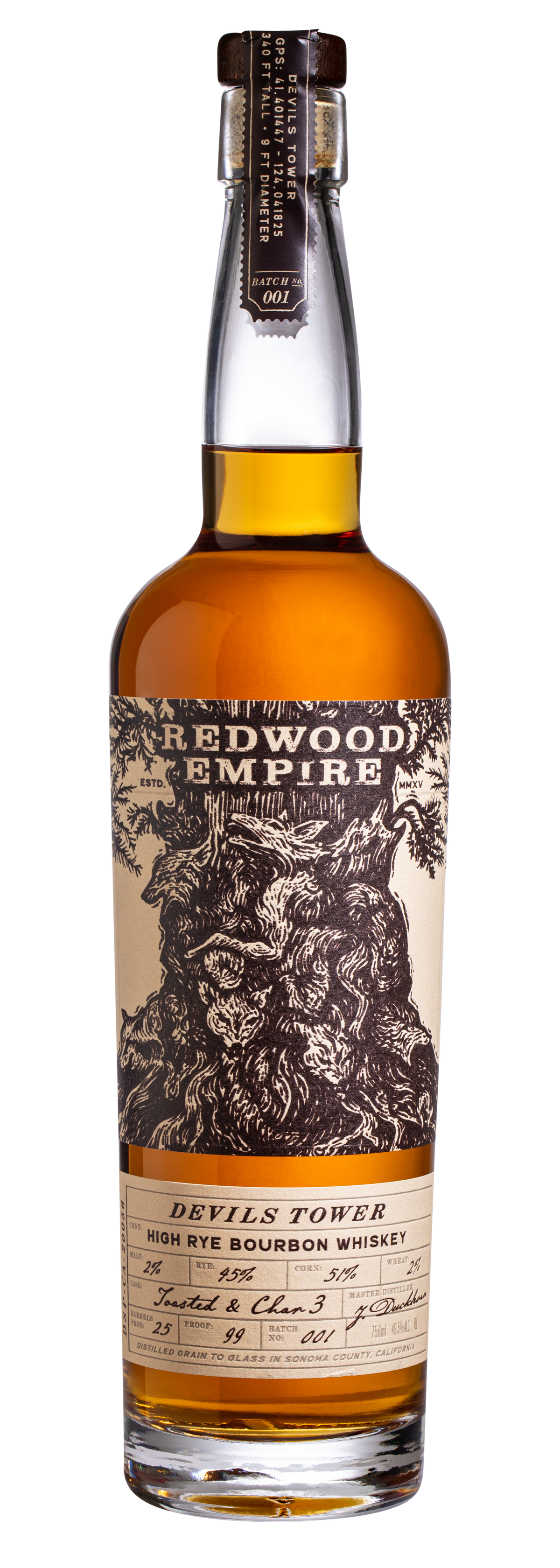 Redwood Empire Devils Tower High Rye Bourbon